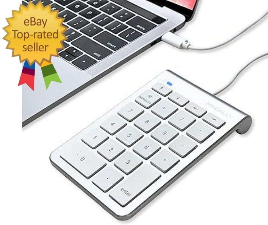 C Wired Number Pad for Mac – 10 Key USB Keypad, Type C Numeric pad, Number Keyp