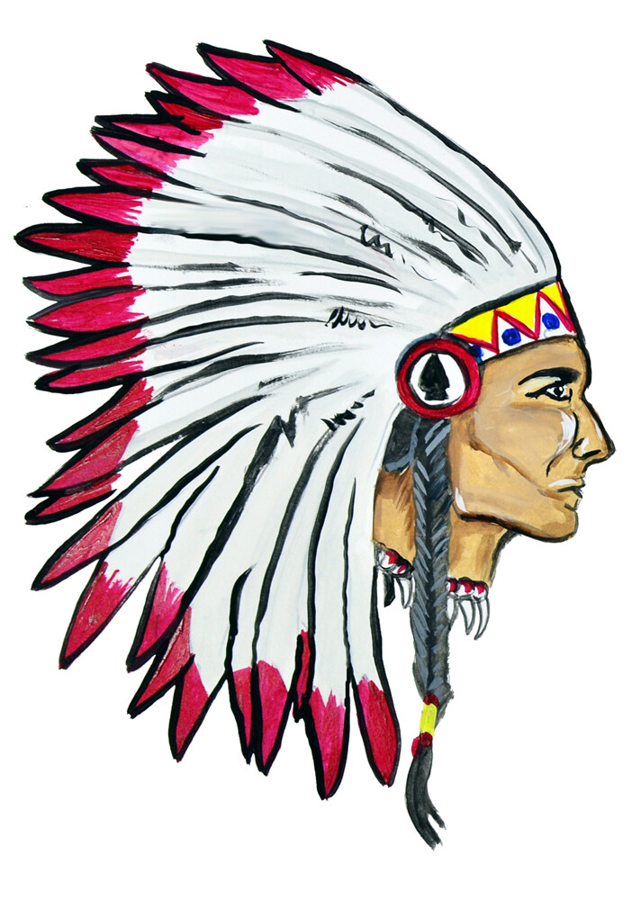 Indian Big Chief Head Western Decal Sticker – Auto Car Truck RV Cell Cup Boat