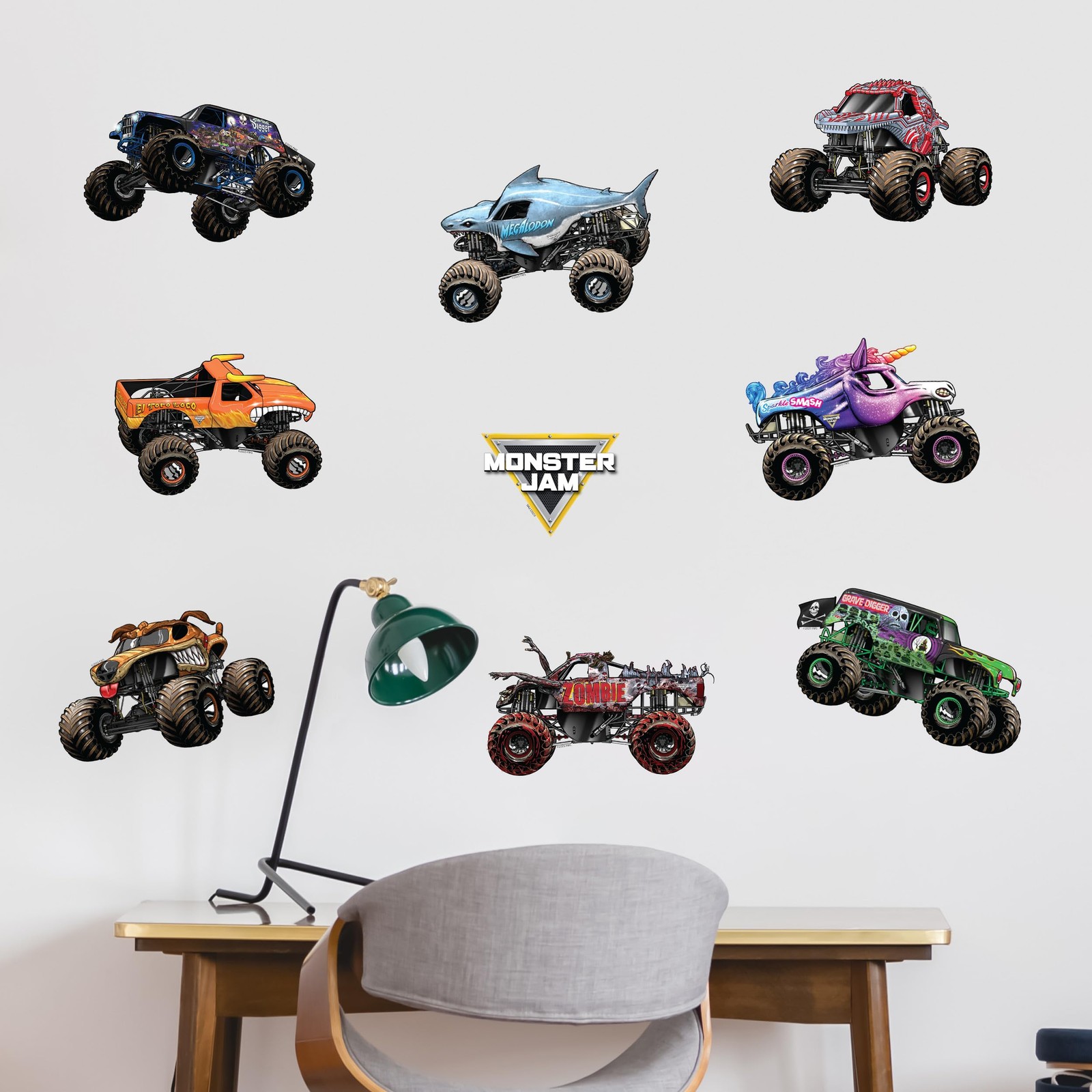 Monster Jam Trucks Wall Decals Pack – Grave Digger Son-Uva Digger El Toro Loc…