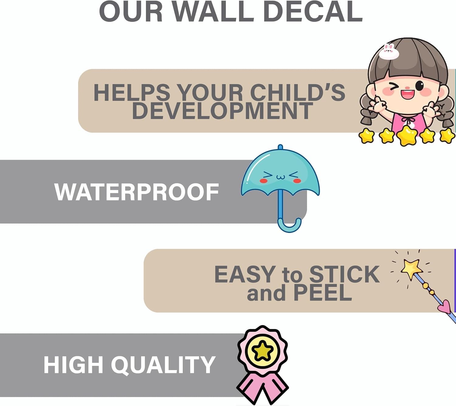 Alphabet Wall Decals for Kids Nursery Playroom Classroom Animal Letters