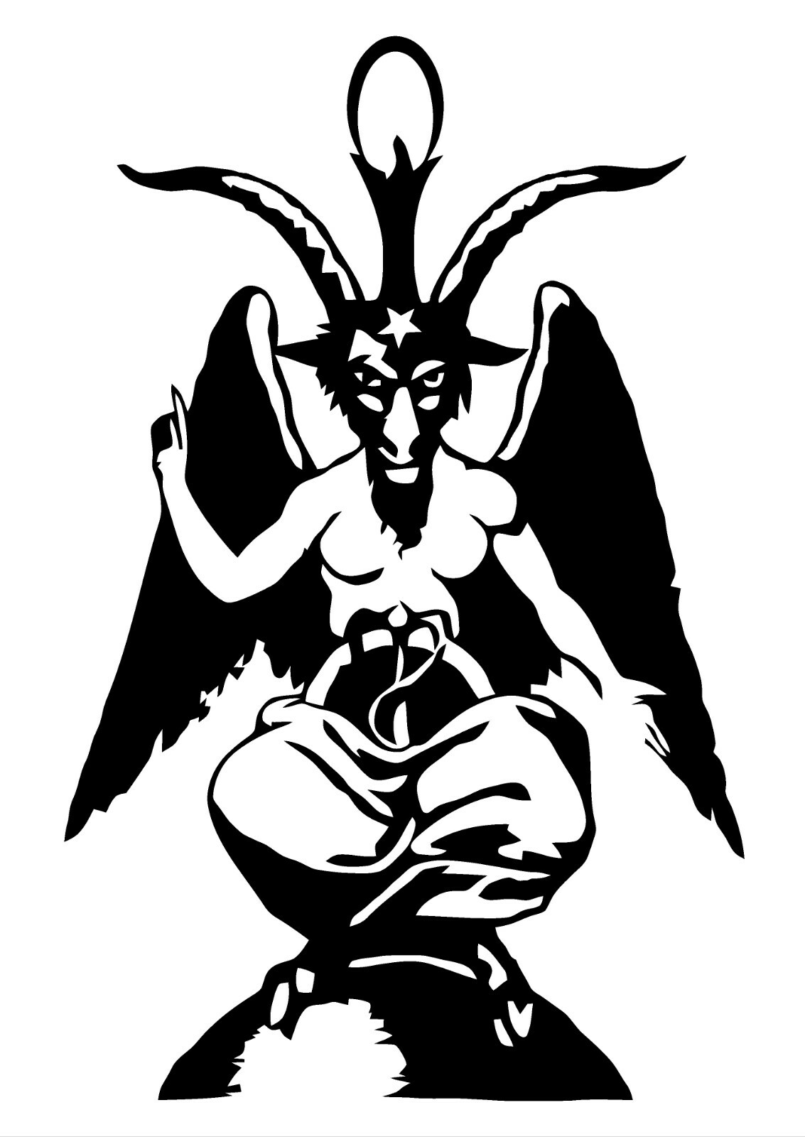 Baphomet Die Cut Vinyl Sticker – Occult Pentagram Car Decal Satanic Satan Skull