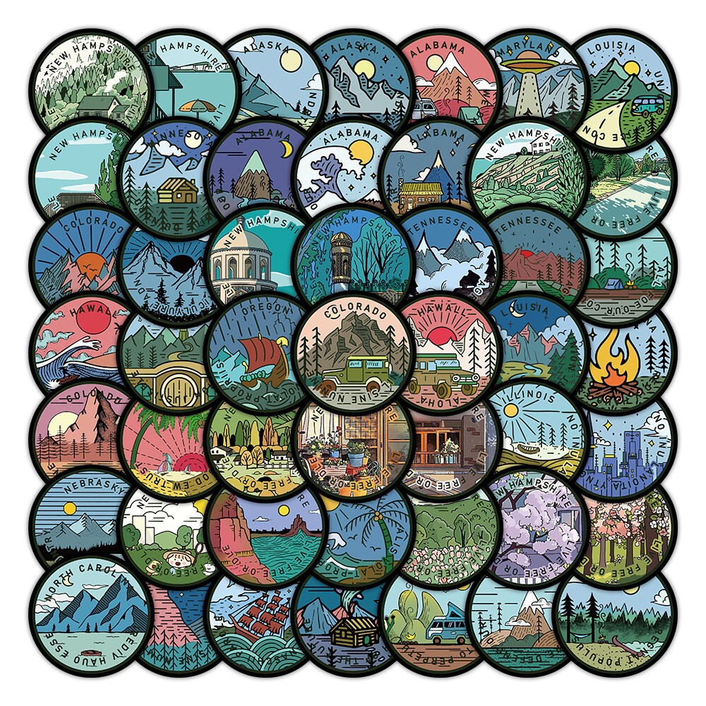 120Pcs US Map States Stickers for Kids Water Bottle Waterproof Scrapbooking
