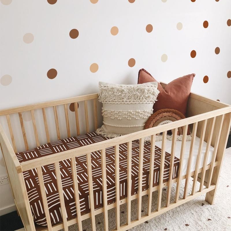 Boho Polka Dot Wall Stickers – Kids Nursery Vintage Decor for Boys & Girls Room
