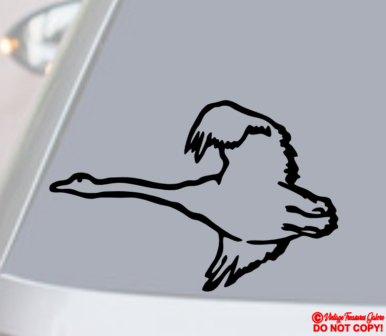 SNOW GOOSE BIRD Vinyl Decal Sticker Car Rear Window Wall Bumper AVIAN GEESE JDM