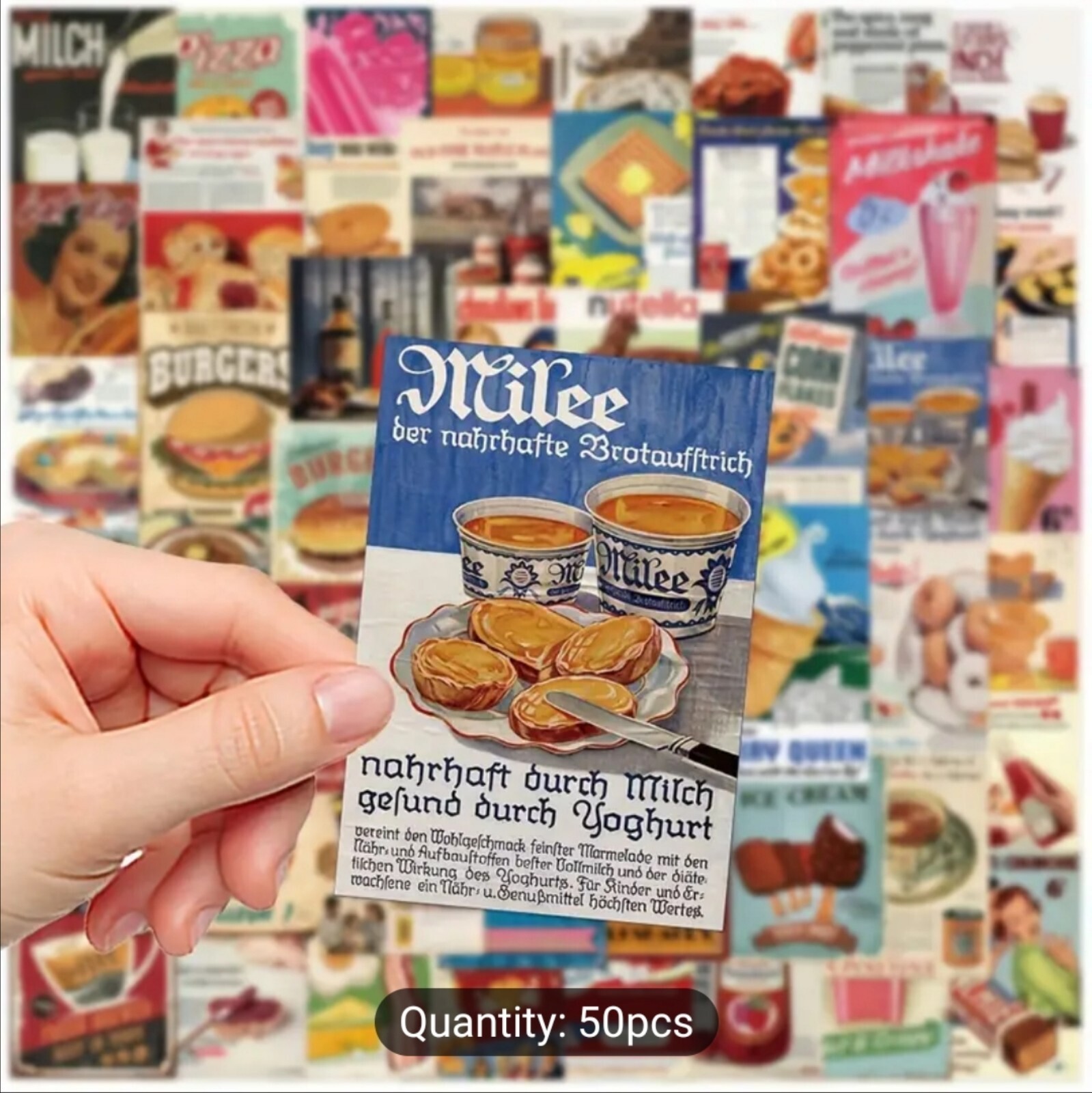 10 PCS Vintage Retro Antique Food Drinks Ads Posters Labels Stickers BRAND NEW