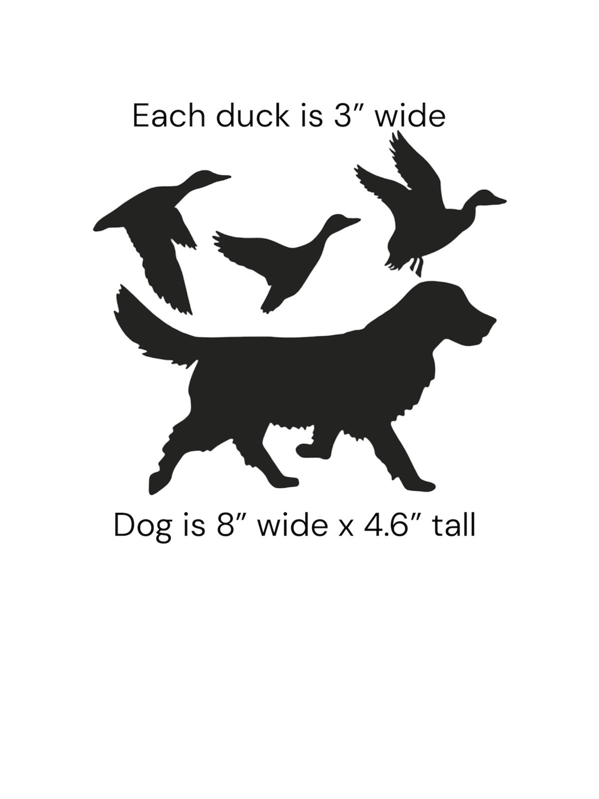 Golden retriever + 3 ducks Decal for car Windows Laptops most Smooth Surfaces