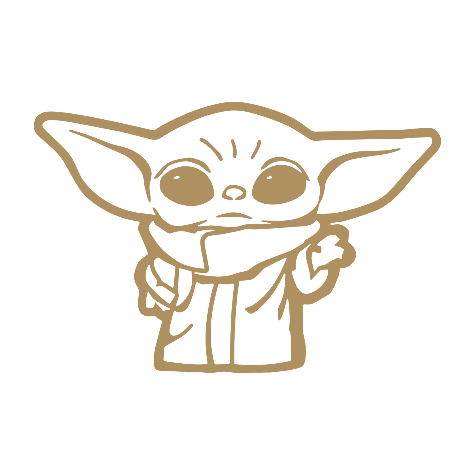 Baby Yoda die cut decal Made in USA 44 Colors No background 3"(H)x3.5"(W)
