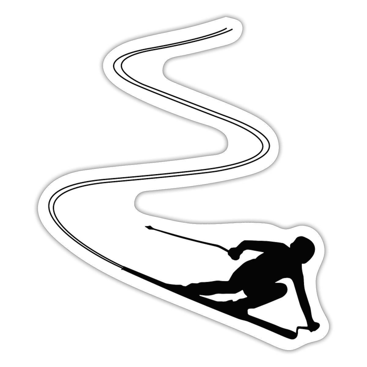 Skiing | Skier Silhouette | Winter Sport Sticker, max. 4 x 4"