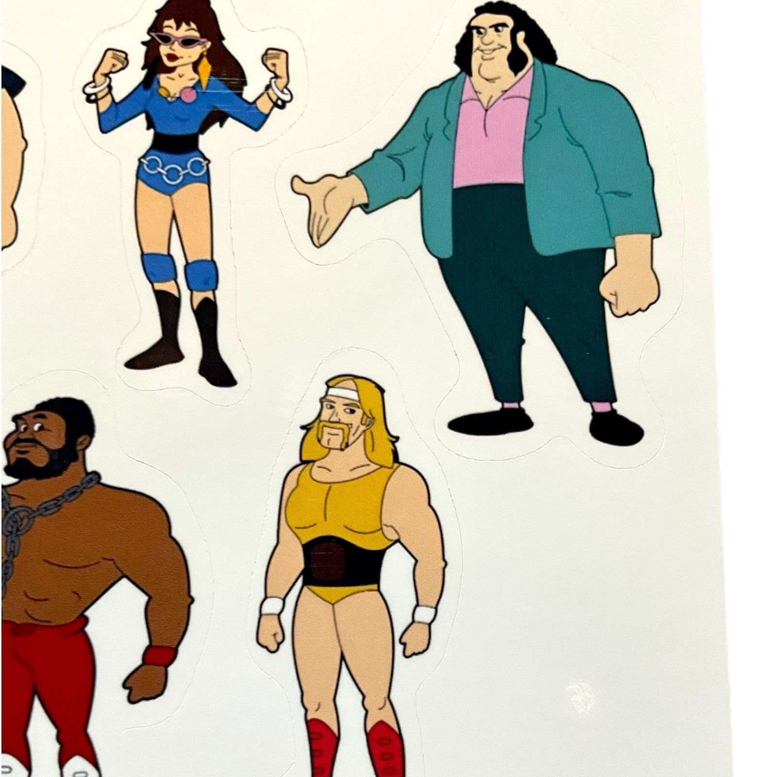 Hulk Hogan's Rock 'n' Wrestling Faces Saturday Morning Cartoon Stickers Sheet