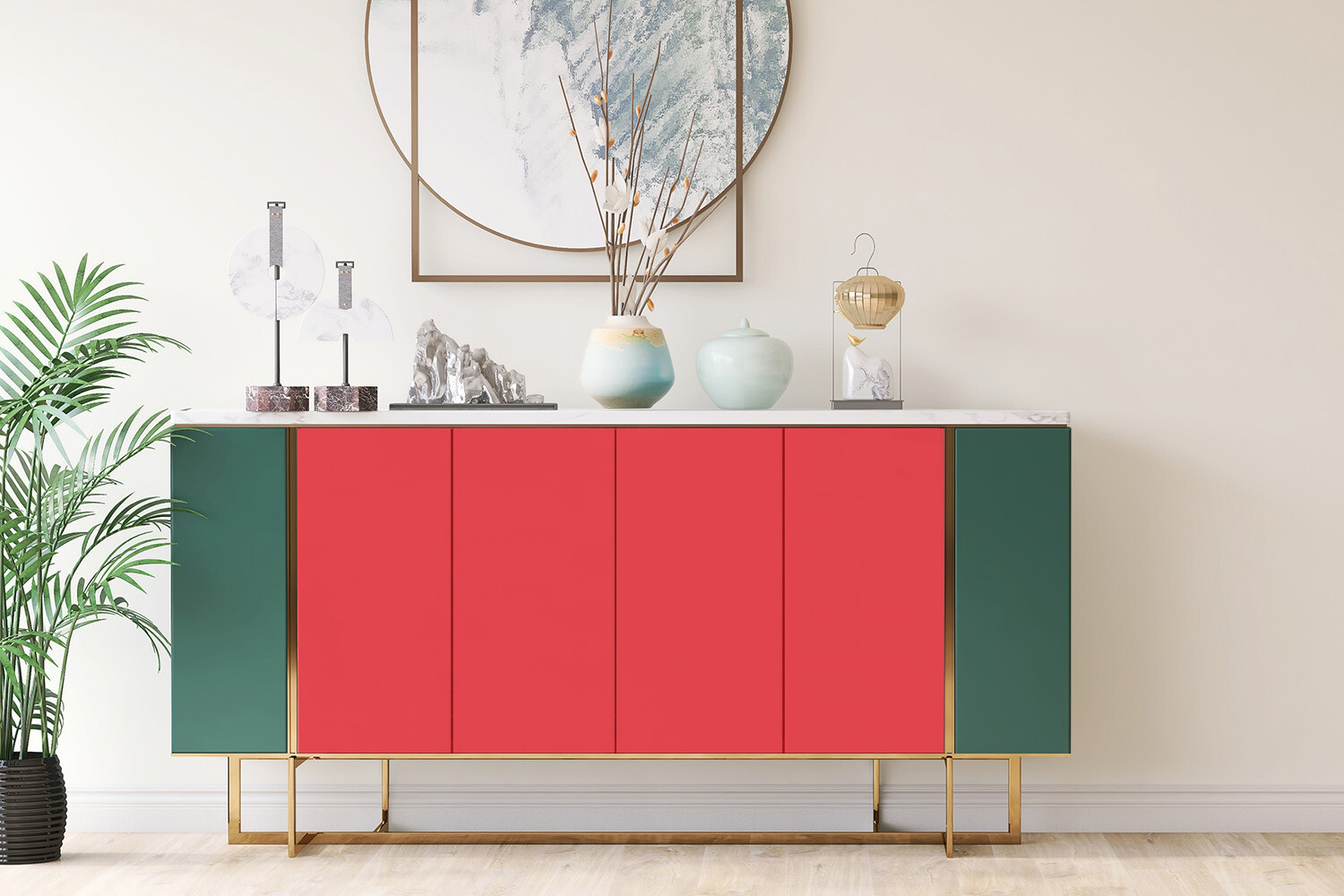 Worktop Covering Decorative Stickers Self Adhesive Vinyl Wrap Bright red 100×50