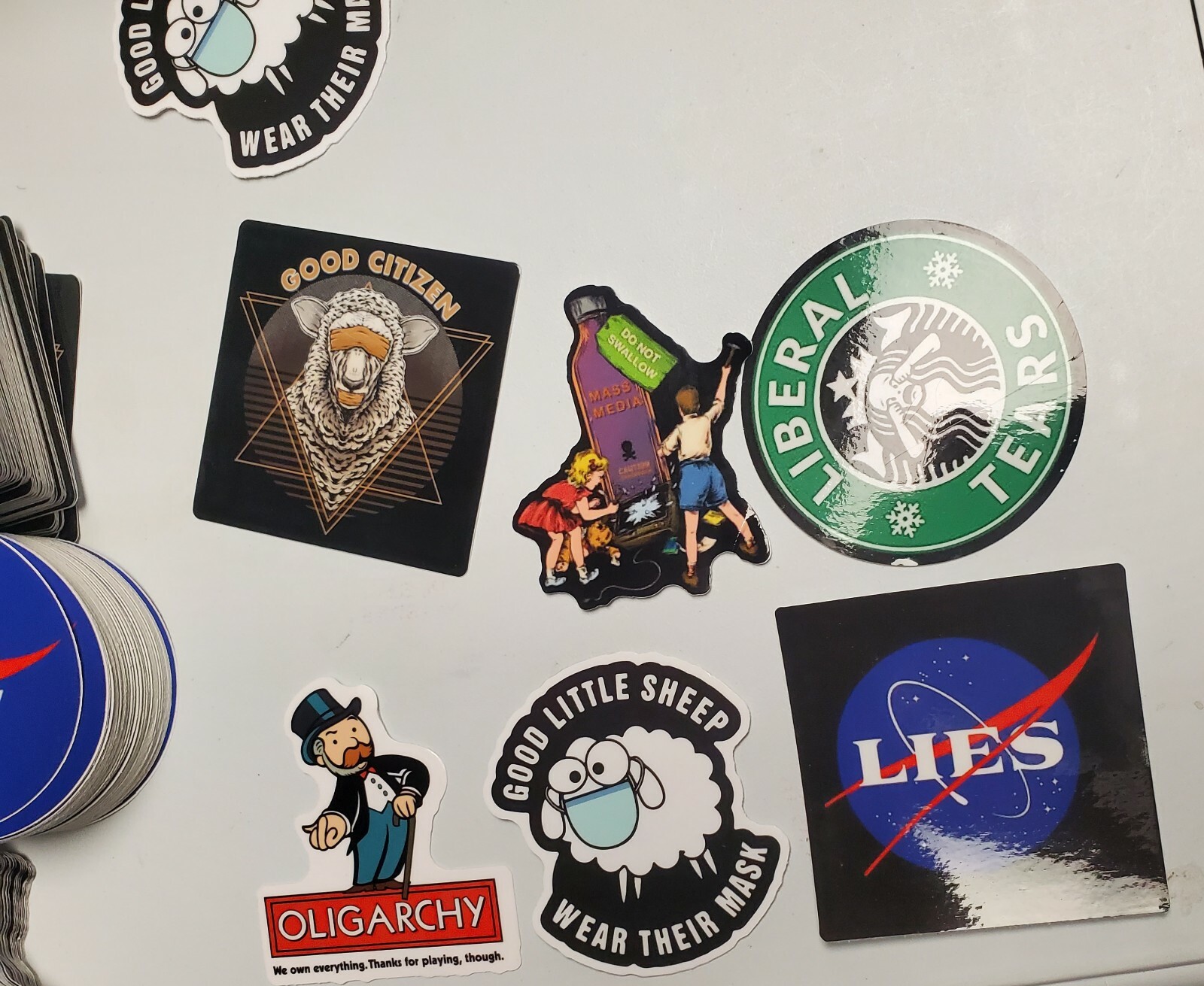 Alex Jones inspired STICKERS 9 Pack LOT September 11th INFO WARS Jason Bermas 😀