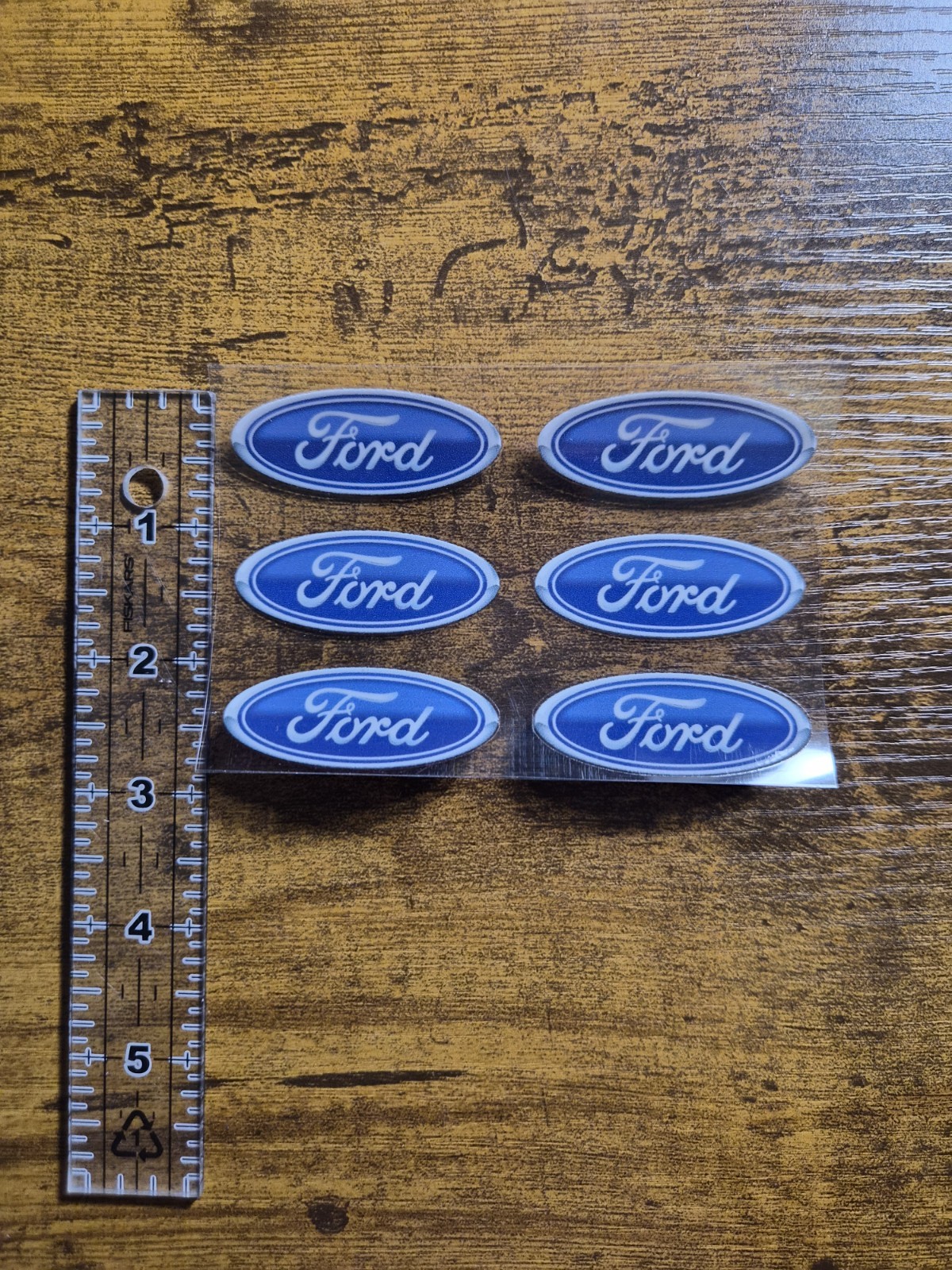6 pc. FORD LOGO 2" UV High Quality UVDTF Decal Sticker waterproof USA NOT VINYL