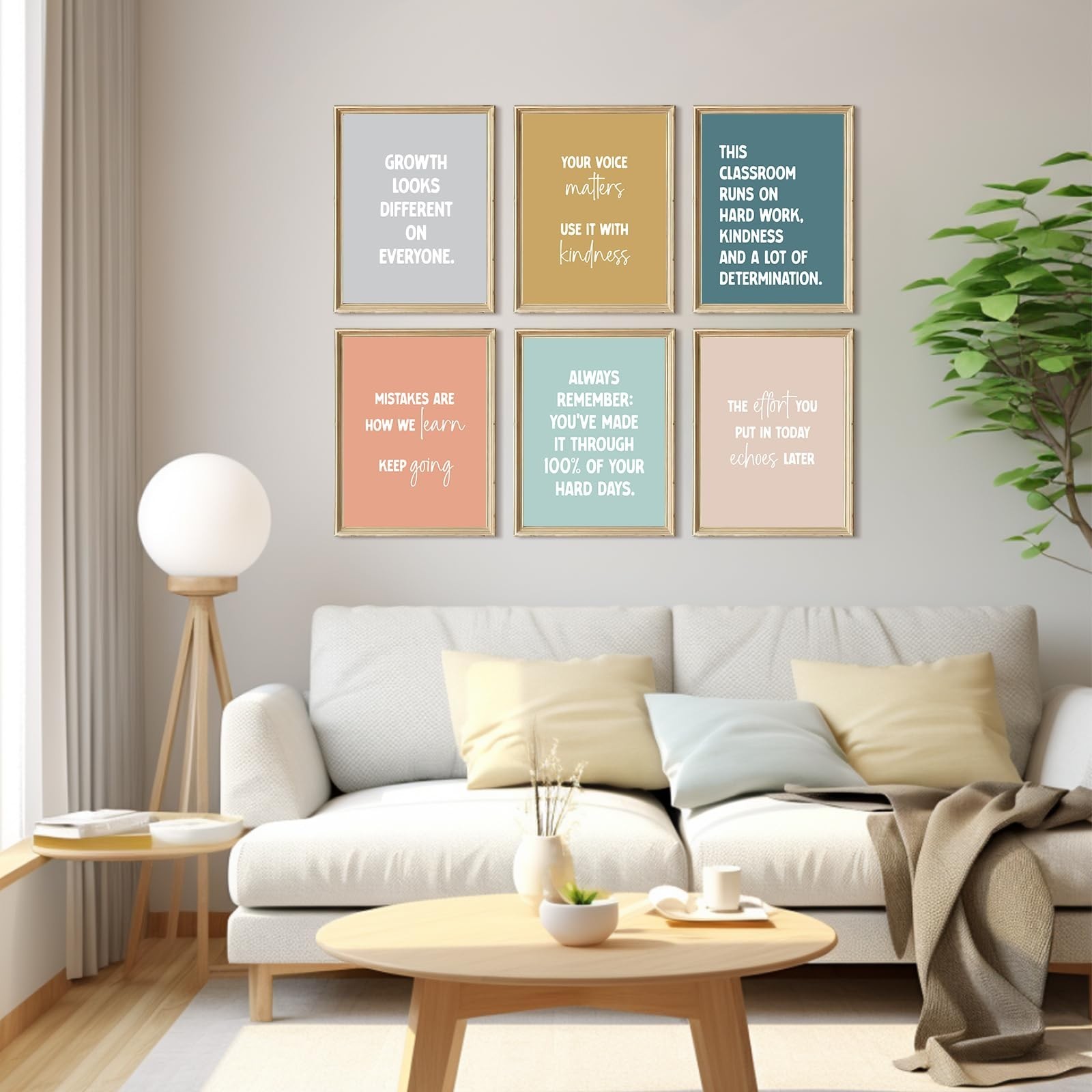 Inspirational Classroom Wall Art Motivational Canvas Poster Positive Affirmat…