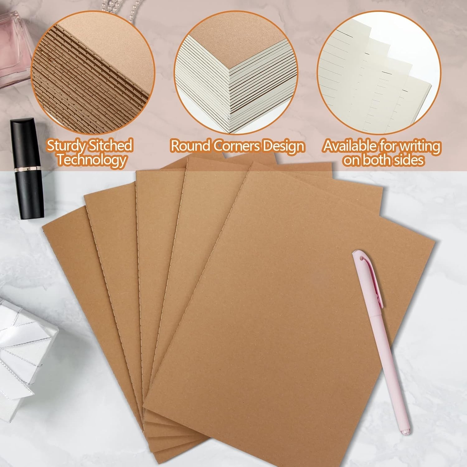 24 Pack Large Kraft Notebooks Bulk, 8.5 x 11 Inch College Ruled A4 Subject Di…
