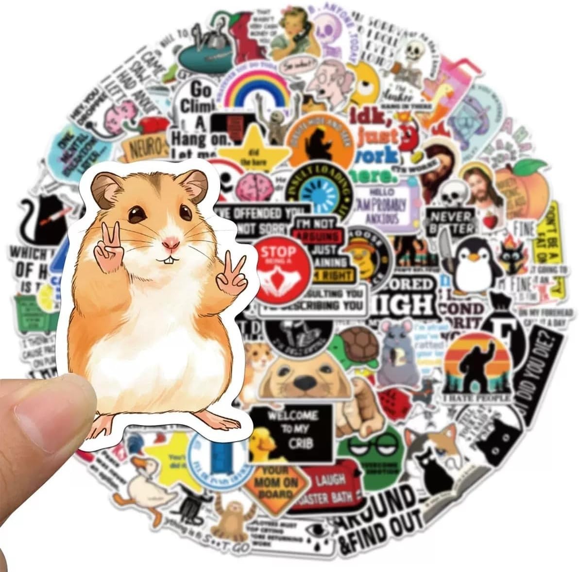 400PCS Funny Meme Stickers Pack Waterproof Vinyl Adult Humor Laptop Decals