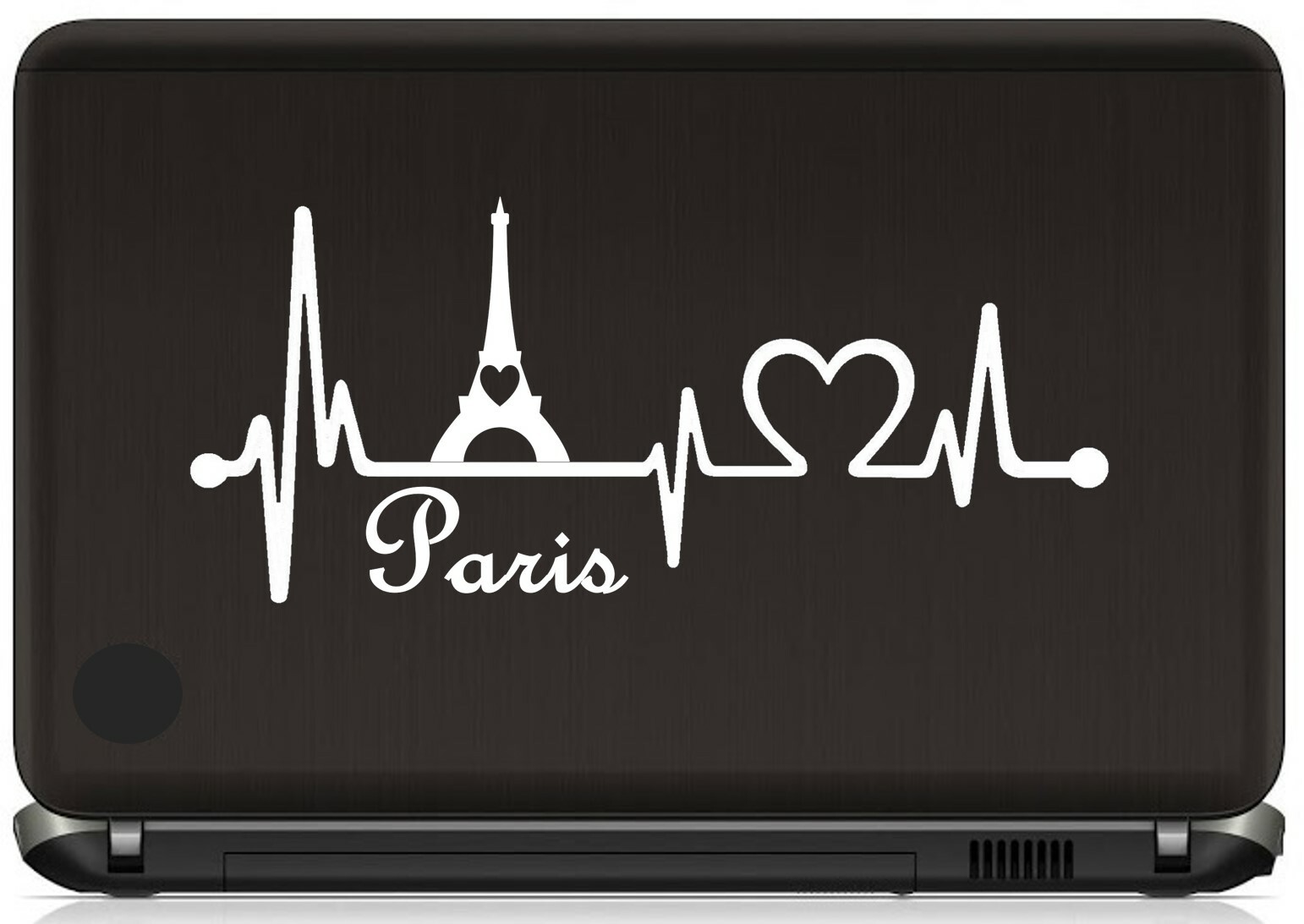 Eiffel Tower Paris France Heartbeat Lifeline Decal Sticker Car Window | BG 564