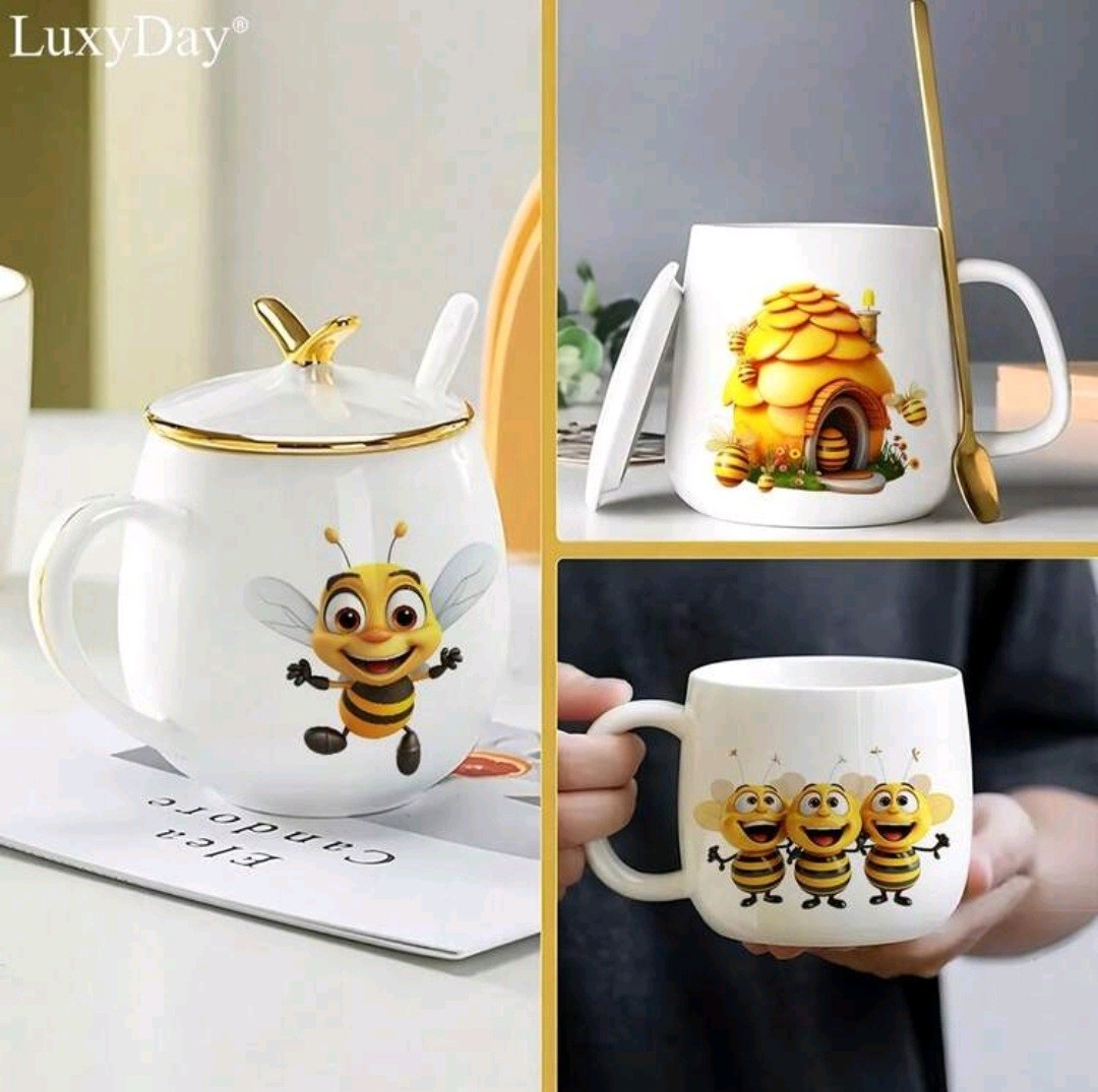 12pcs/Set LuxyDay Bee Sunflower Cartoon Vinyl UV Wrap Waterproof Cup Stickers