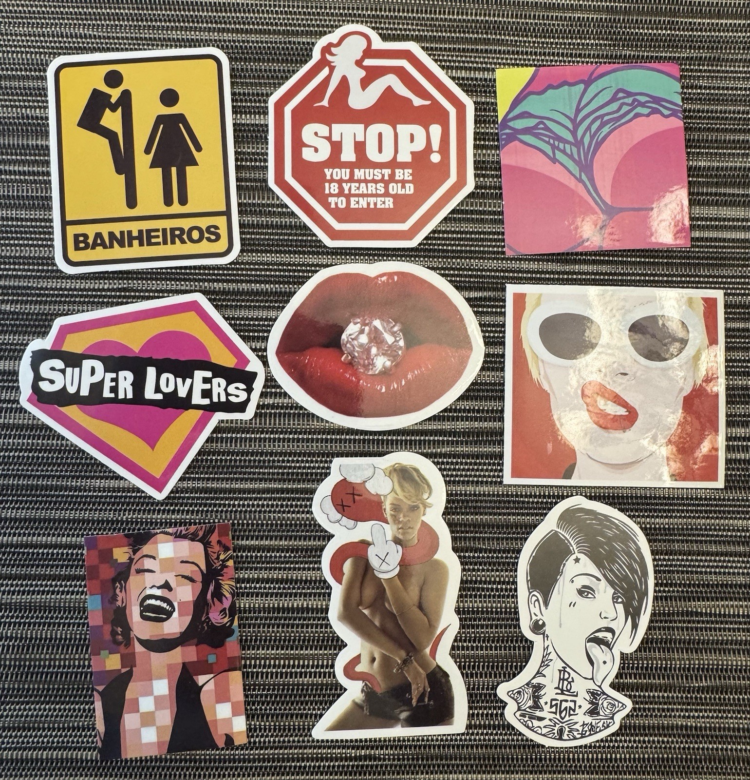 Fun Lot 9 Sticker Colorful Lovers Marilyn Monroe Girls Women Risque Panties