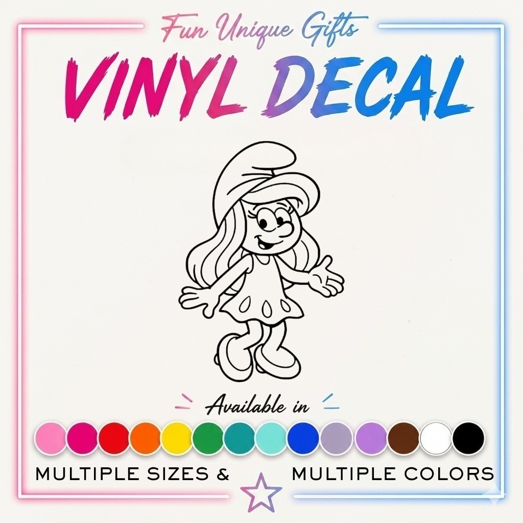 Smurfette Vinyl Decal Sticker -Multiple Colors & Sizes- SHIPS FREE