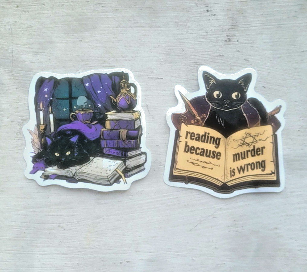 Haunted Active Spirit Witch Owned Spell Book Cat Sticker Lot Of 2 Pc Pcs