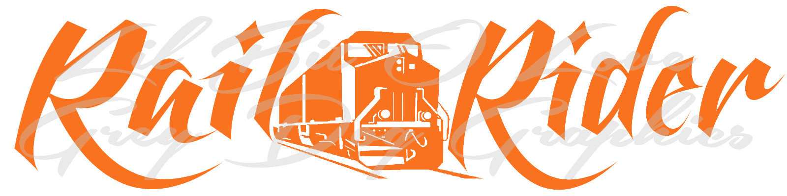 RAIL RIDER VINYL DECAL 22.5 x 5.6 RAILROAD TRAIN LOCOMOTIVE STICKER AUTO VEHICLE