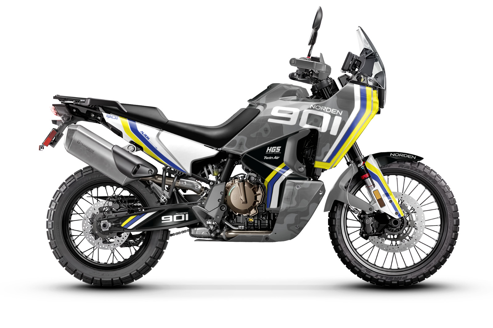 Husqvarna Norden 901 2021-2024 Atv Graphics Kit, Decal, Sticker Grey