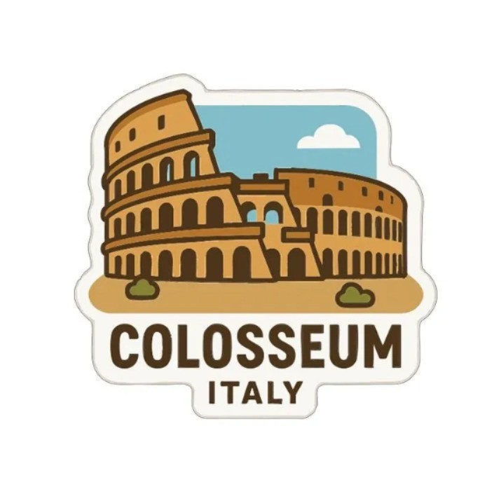 Colosseum Italy Iron On Heat Transfer Vinyl HTV Die-Cut Symbolic Landmark Design