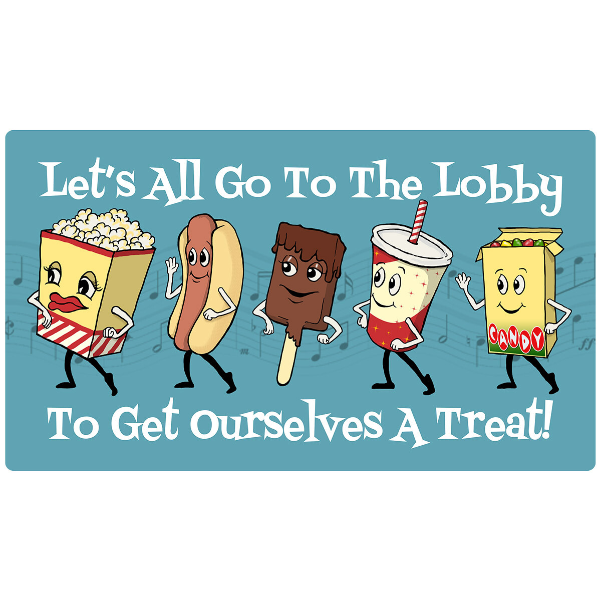 Lets Go to the Lobby Snacks Wall Decal Classic Movie Theater Decor