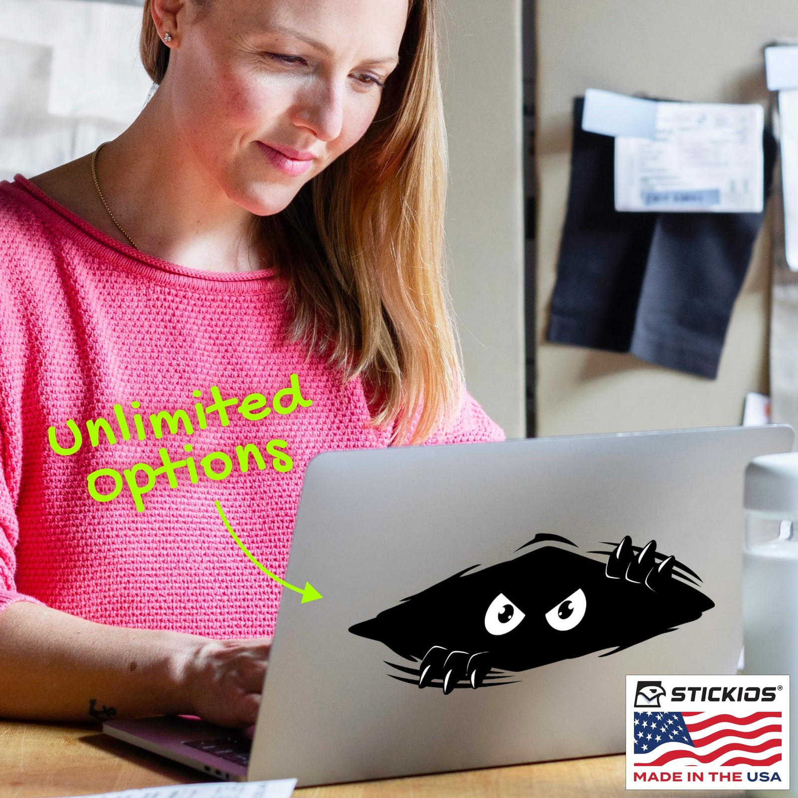 Peeking Monster Car Decal – Vinyl Bumper Sticker for Vehicles, Trucks, Windows