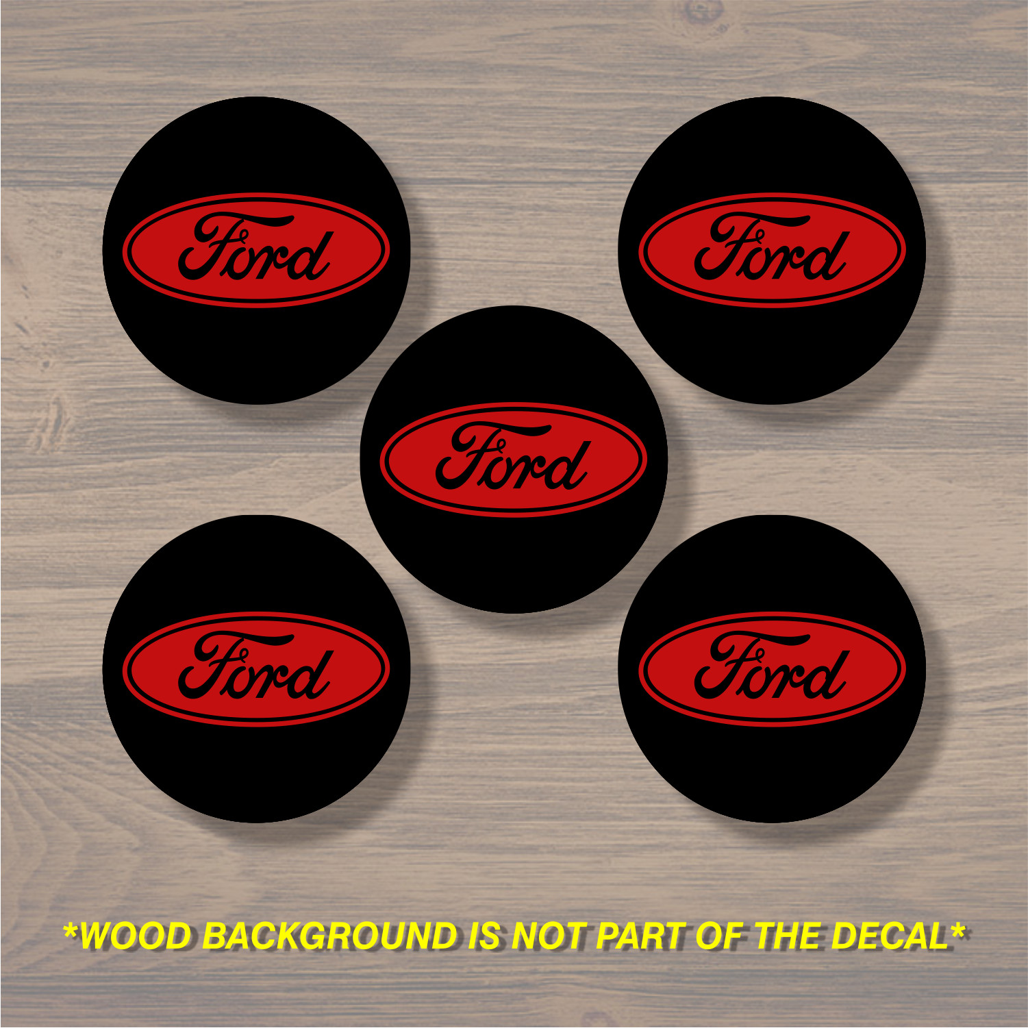 Ford Wheel Center Cap Overlay x5, Vinyl Decal Sticker