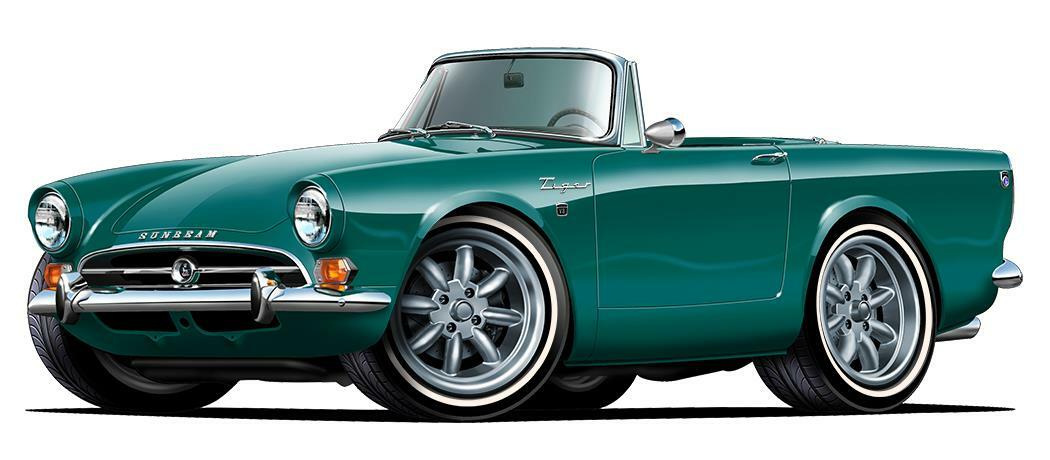 Sunbeam Tiger Sports Car Gas Pump Sign Wall Art Graphic Sticker