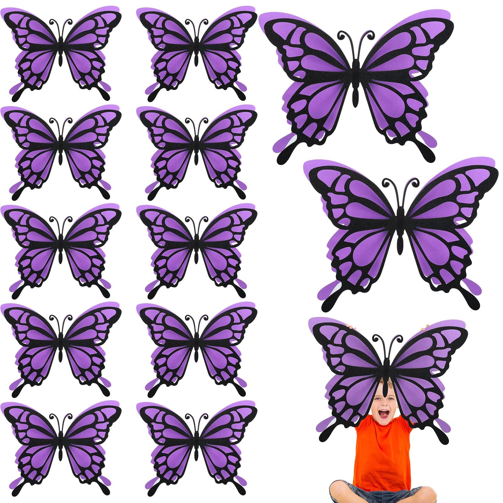12 Pcs 3D Large Butterfly Party Decoration 12 Inch 10 Inch Big Butterfly Cent…