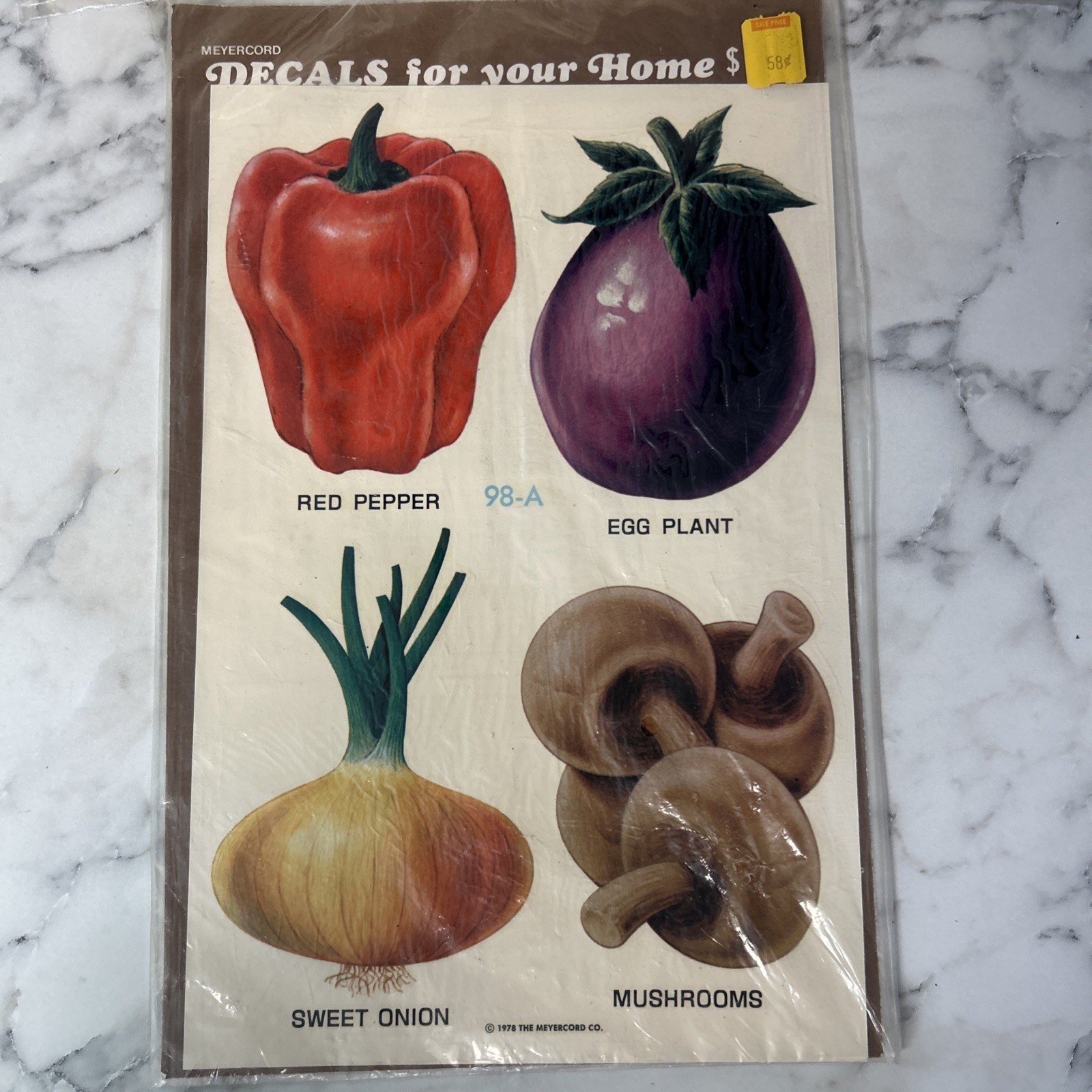 Vintage Meyercord Decals Lot Grain And Vegetables Retro Kitchen Decor Restaurant
