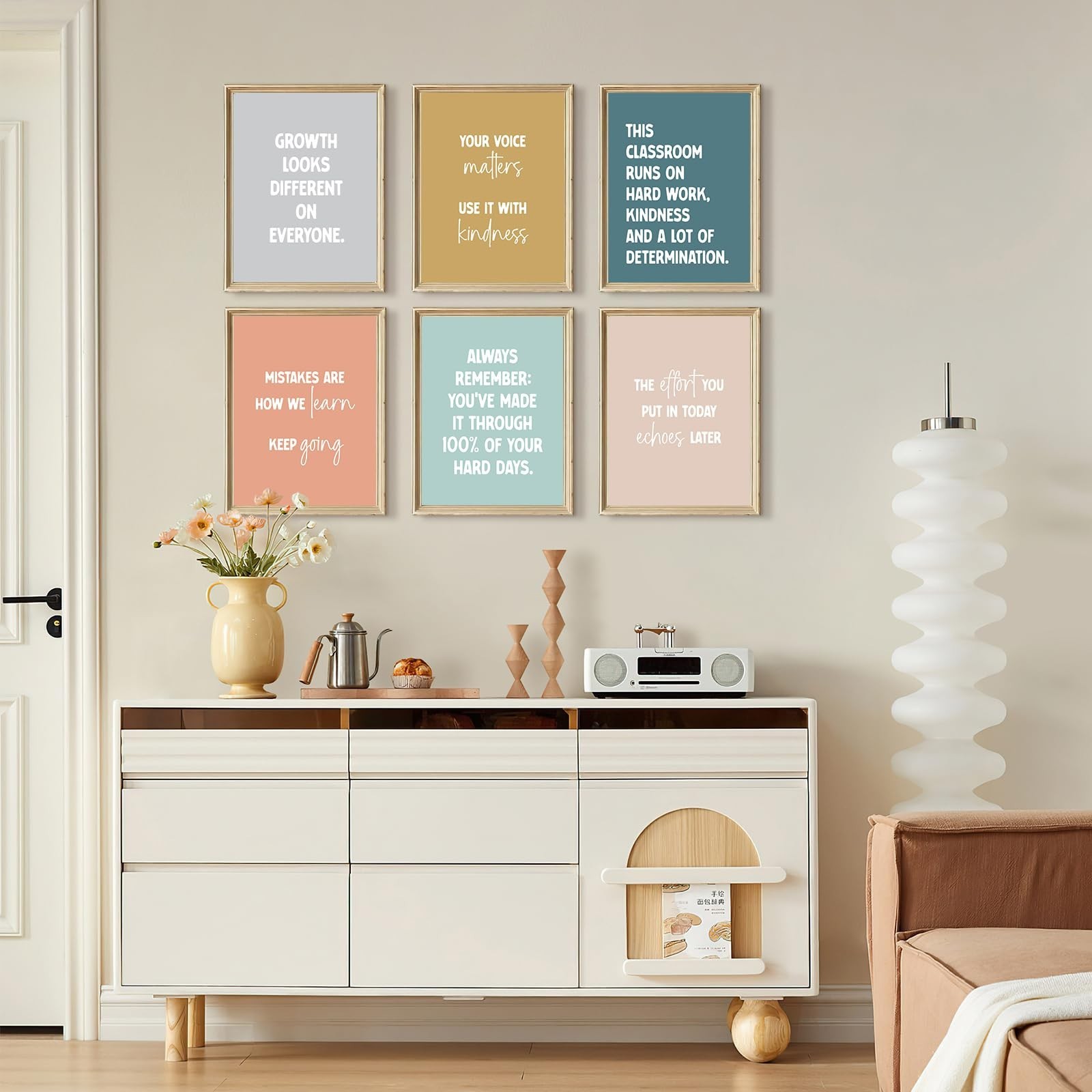 Inspirational Classroom Wall Art Motivational Canvas Poster Positive Affirmat…