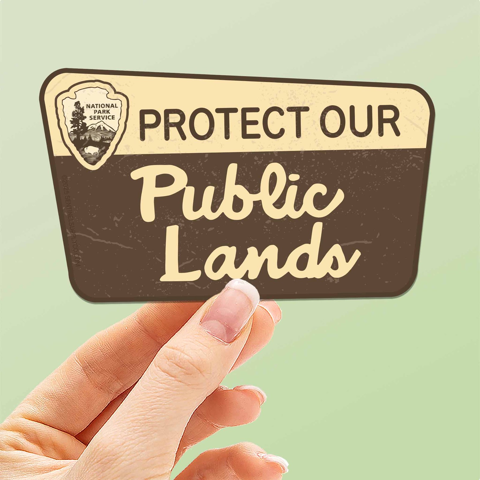 Protect Our Public Lands Sticker – Vintage National Park Sign