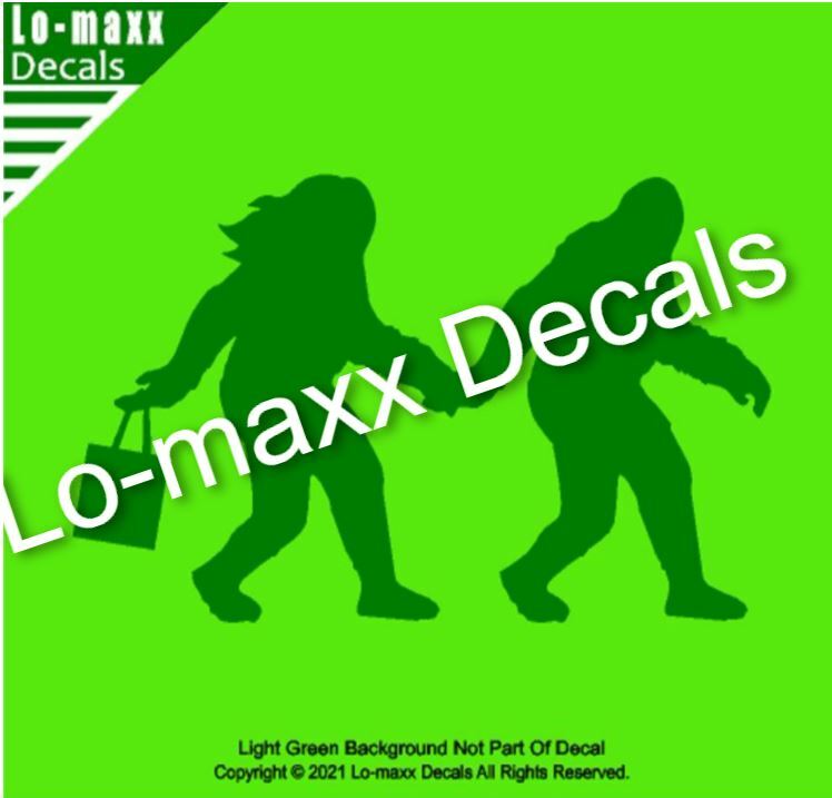 Mr. & Mrs. Bigfoot Married Couple Original Superior Quality Die Cut Vinyl Decal