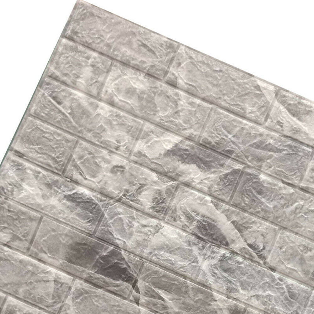 10PCS Large 3D Soft Tile Brick Wall Sticker Self-Adhesive Waterproof Foam Panel