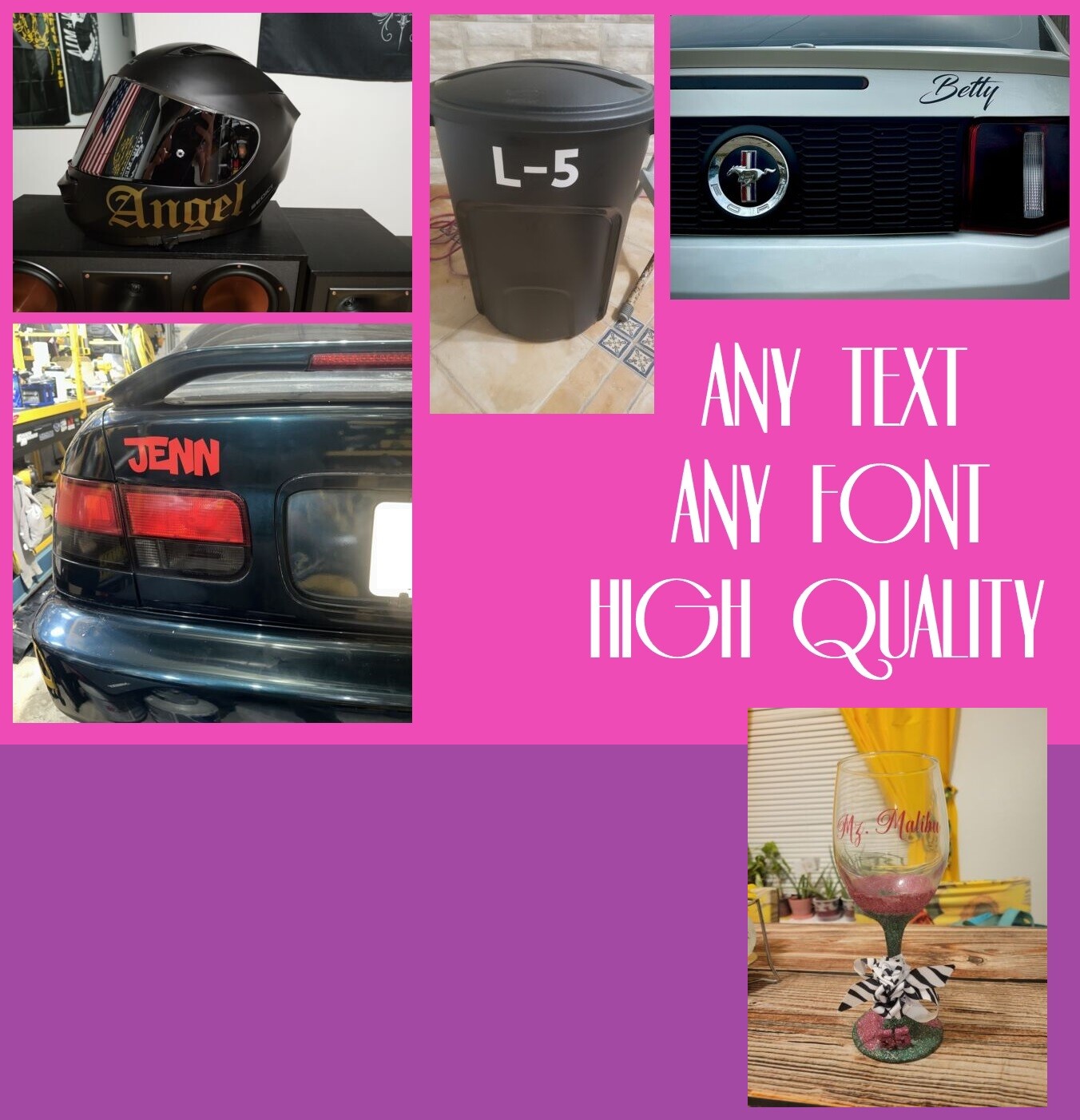 CUSTOM TEXT NAME Personalized Vinyl Lettering Decal Sticker , Car, Door, Window