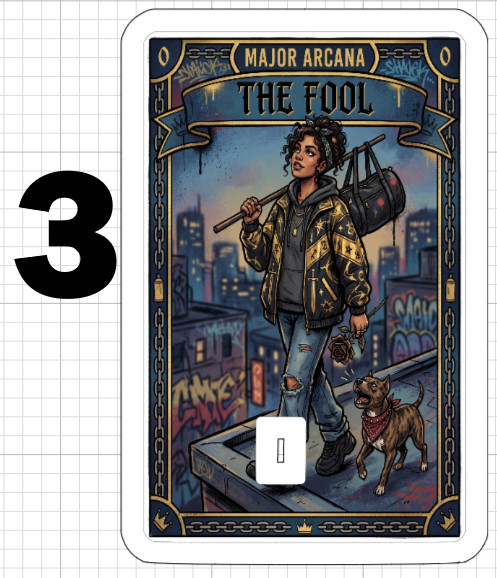 Gangster Woman THE FOOL Tarot Card Credit Debit ATM Skin Sticker Psychic Gift