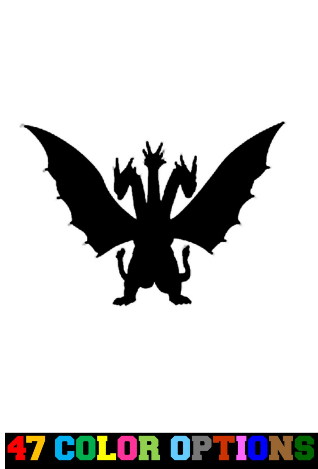 Vinyl Decal Truck Car Sticker Laptop – Kaiju Monster Godzilla King Ghidorah v4