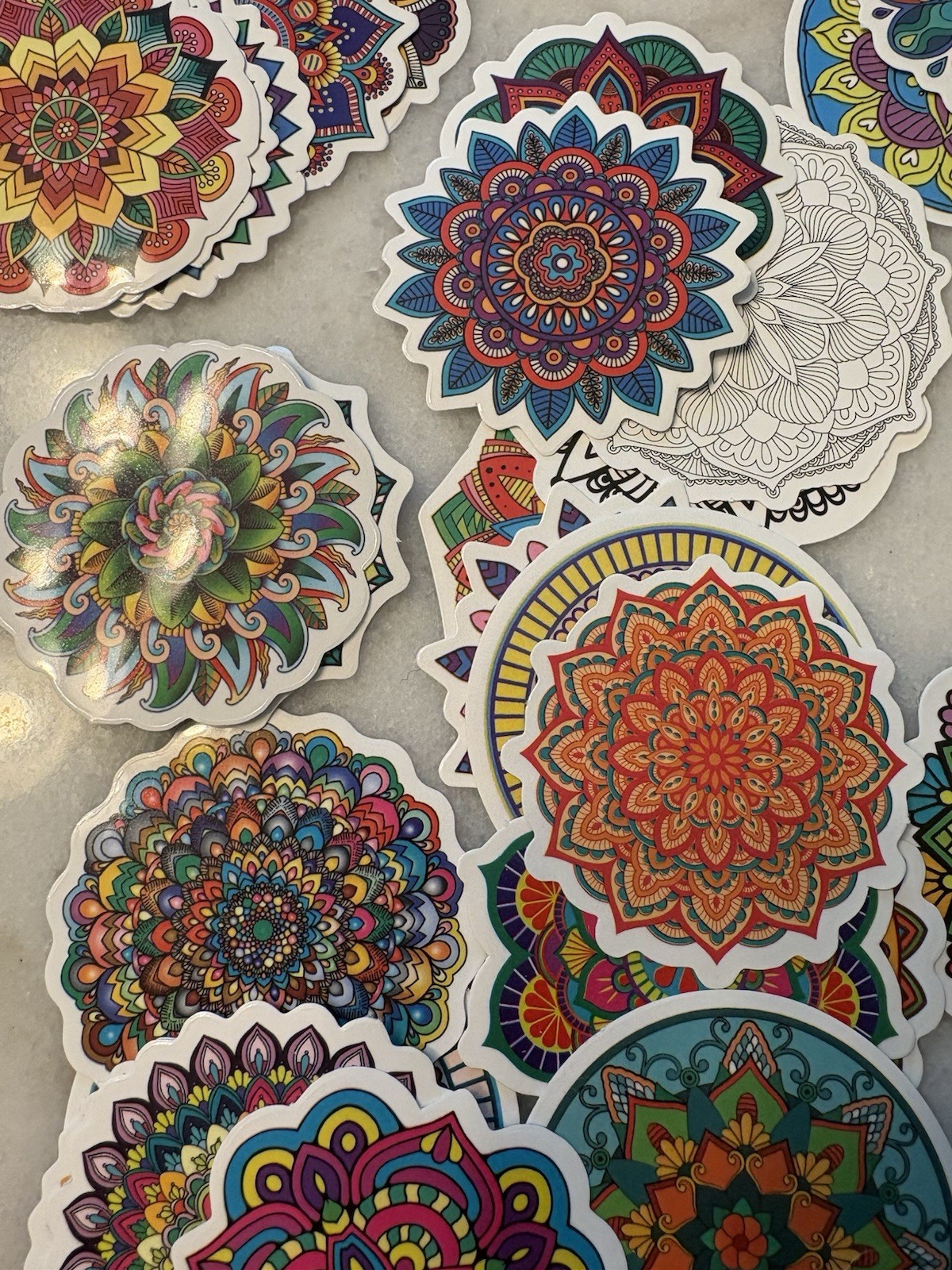 Mandala Art Round Decorative Wall Stickers/Decals, Multicolor Mixed Lot 52