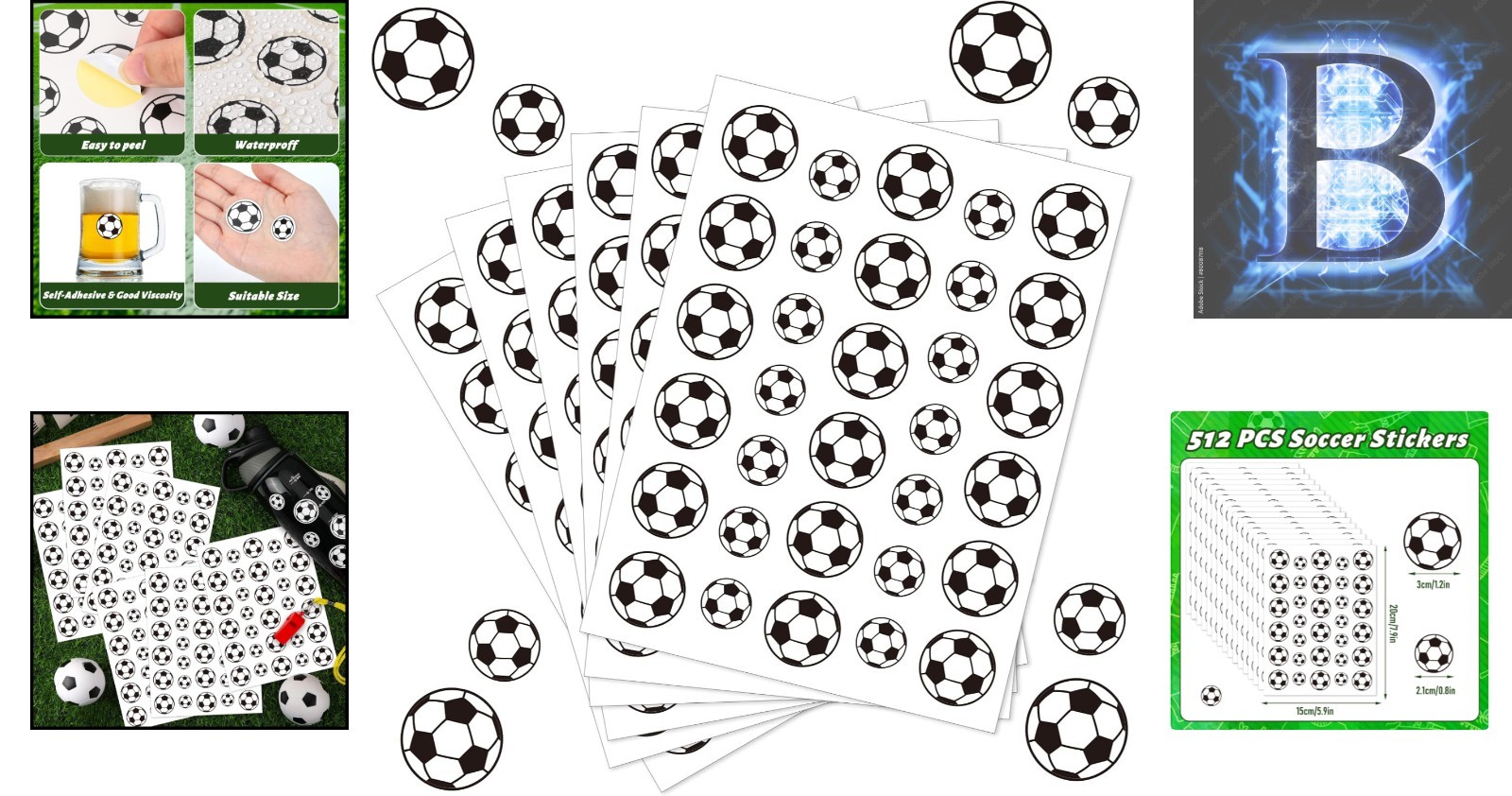 Water-Repellent 512 Pcs Soccer Stickers – Perfect for Scrapbooks and Gifts