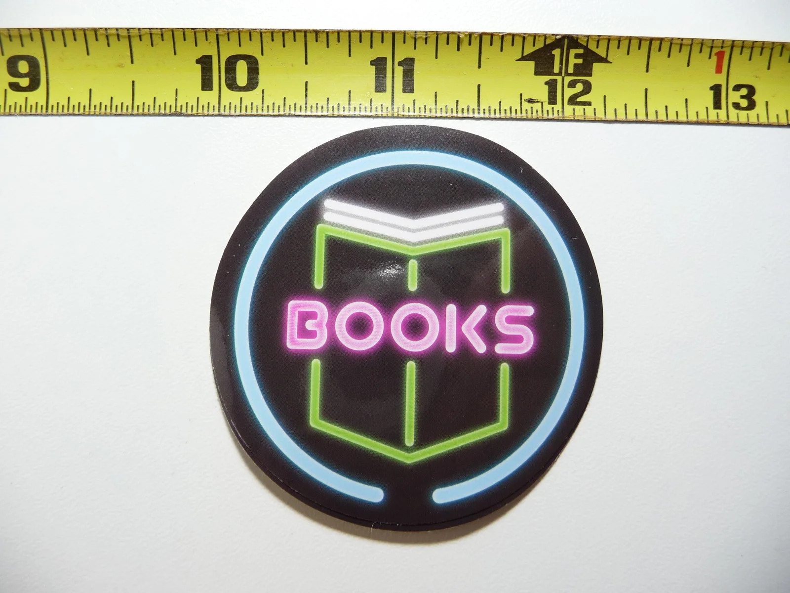 NEON SMALL STICKER DECAL BOOKS STORE READING LAPTOP FUNNY DECORATION