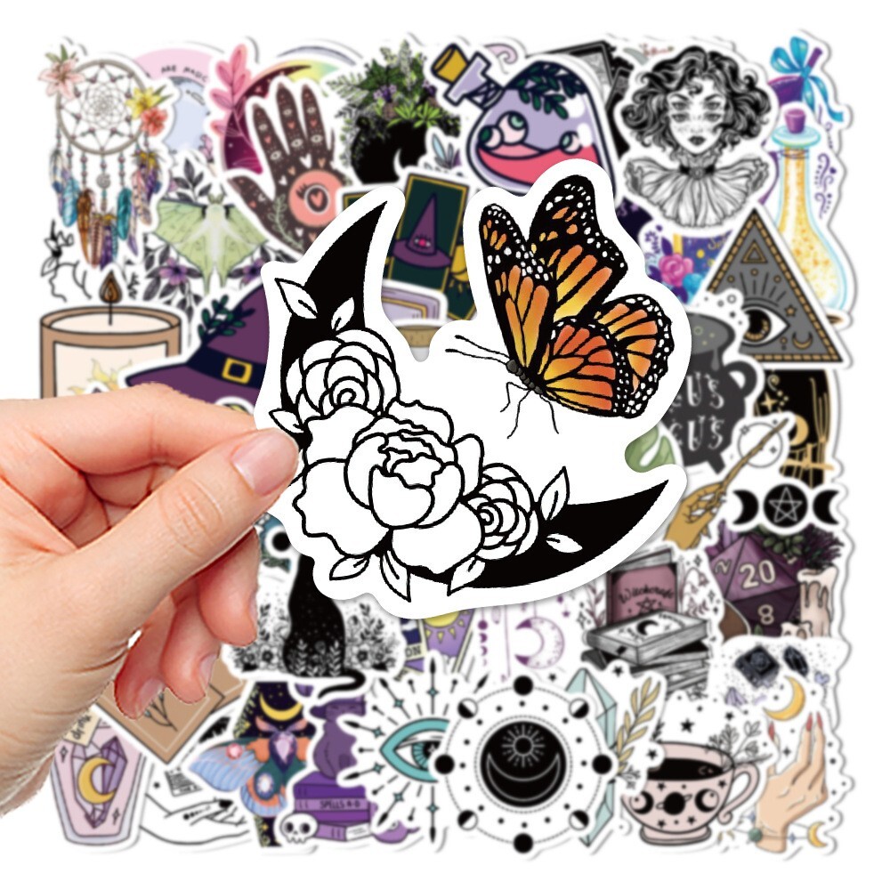 200pcs SPIRITUAL Stickers Pack,Crystal Potion Gothic Halloween Stickers,#196-199
