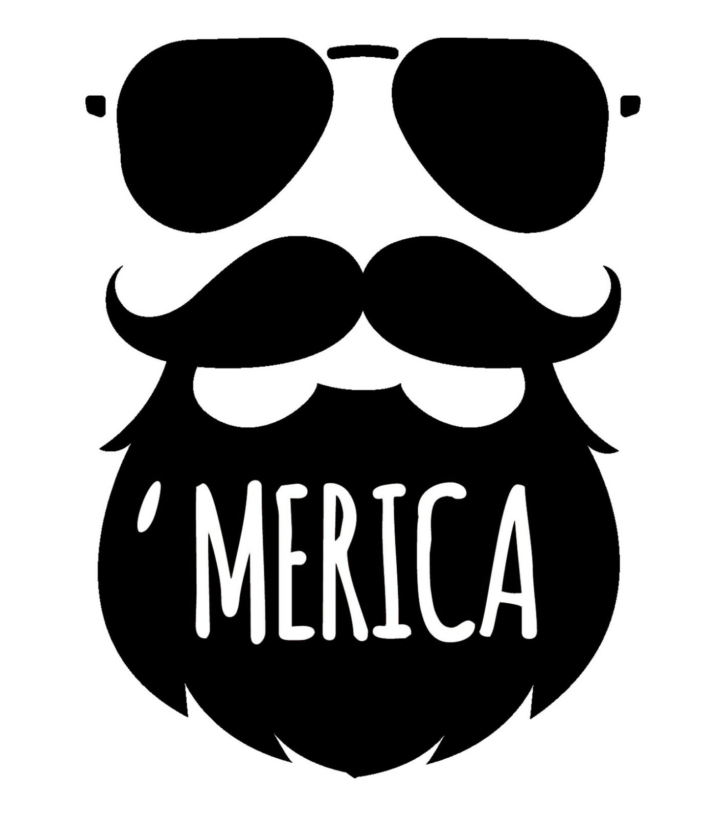 USA Merica Beard Man Sunglasses America Sticker for car cup laptop