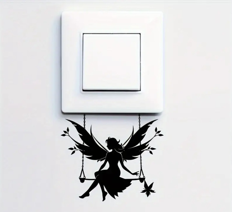 Fairy Elf Fantasy Wall Sticker Decal Sticker Bedroom Light Switch Decor (#008)