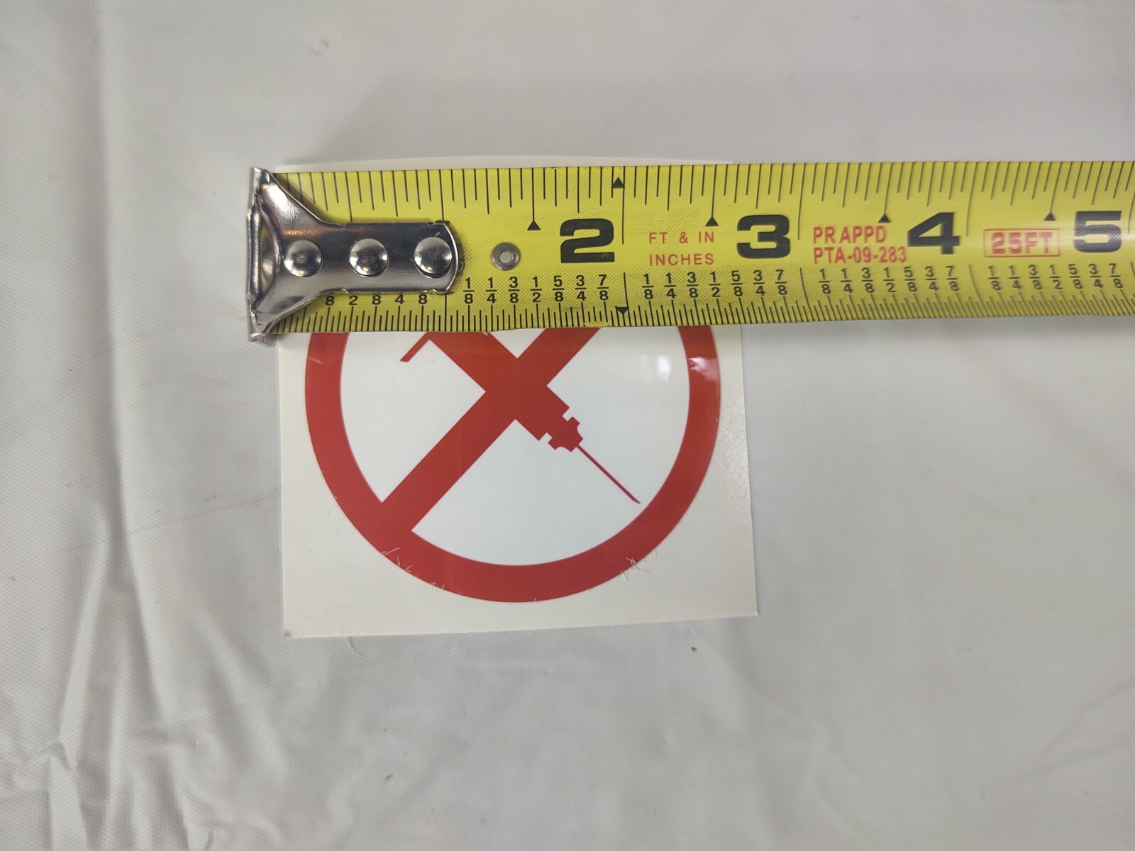 No Syringe Needles Round Trash Can Receptacle Stickers 12 Individual Stickers