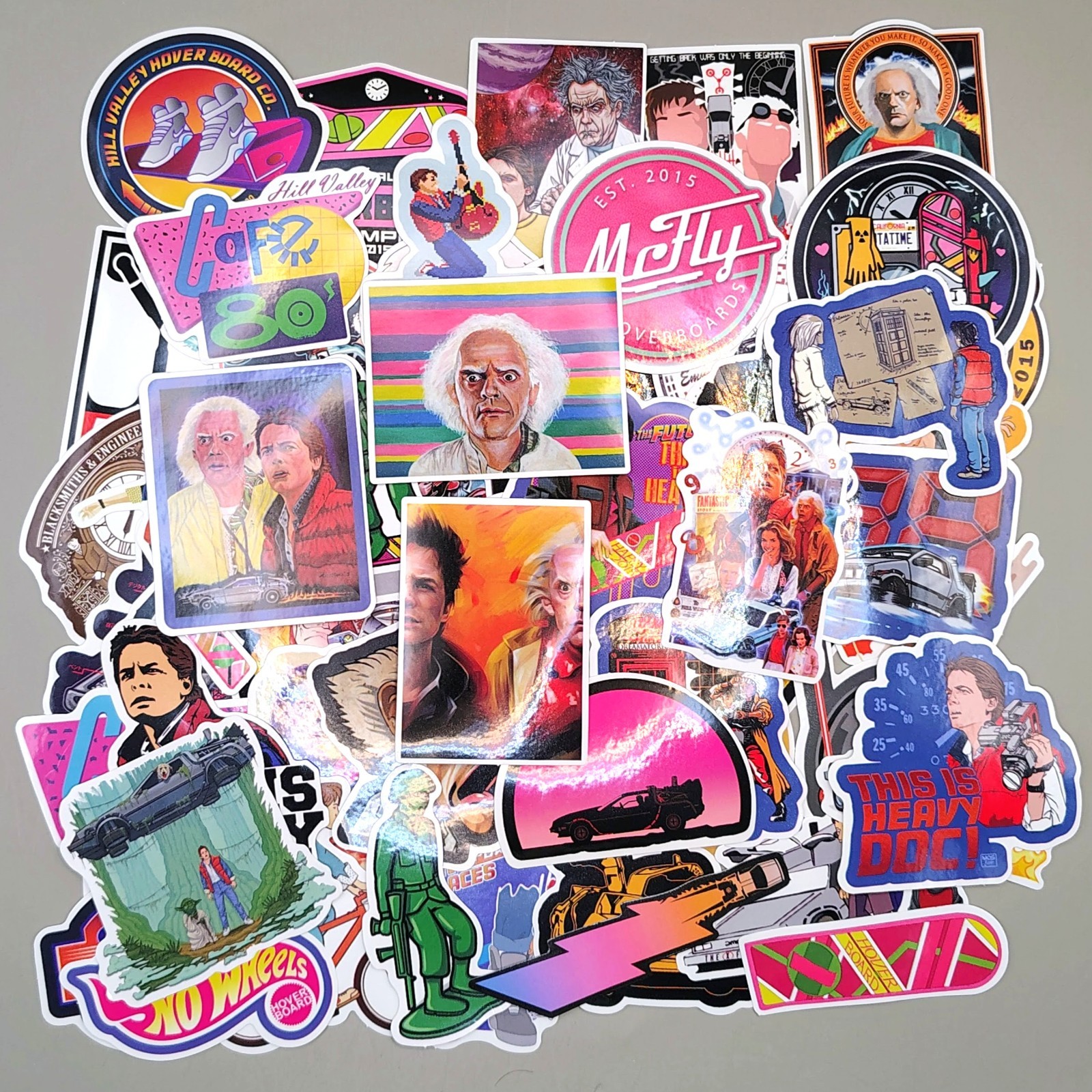 80s Sci-Fi Time Travel Movie Sticker Pack Retro Vinyl Decals Lot 57 Pcs
