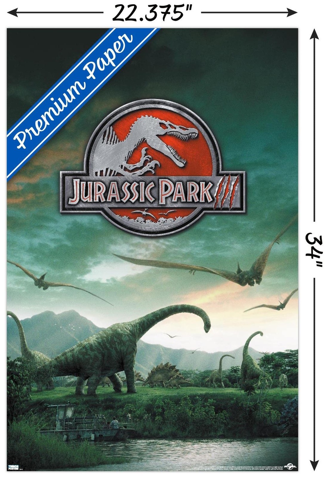 Trends International Jurassic Park 3 – Dinosaurs Wall Poster, 22.375" x 34", …