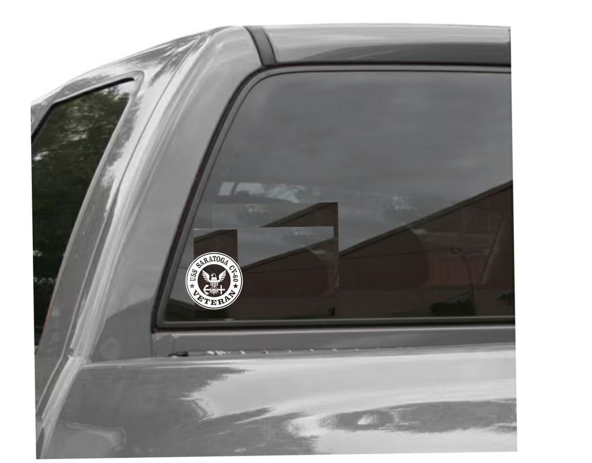 USS SARATOGA CV-60 VETERAN Vinyl Window Decal U.S. NAVY